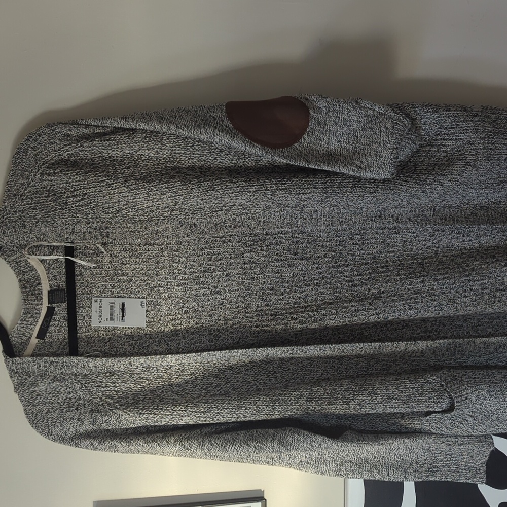 Long Cardigan with Elbow Detail